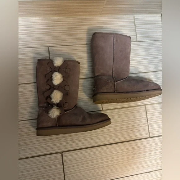 KOOLABURRA BY UGG VICTORIA TALL CINDER SUEDE FUR WOMEN'S BOOTS SIZE US 10 - Picture 7 of 10